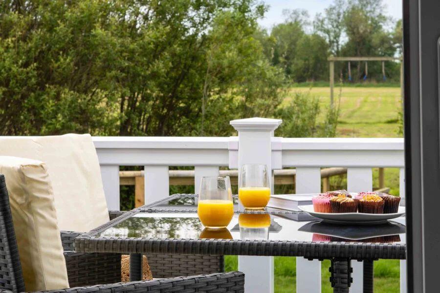 breakfast at your lodge at Waxham Sands Holiday Park