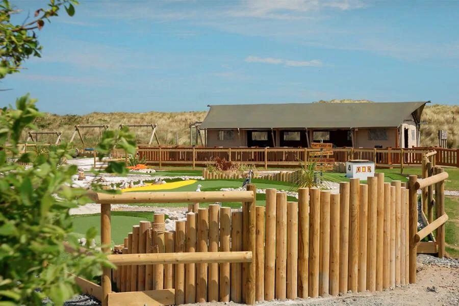 the crazy golf course at Waxham Sands Holiday Park