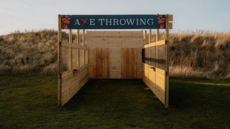 axe throwing activities at Whitekirk Hill Resort