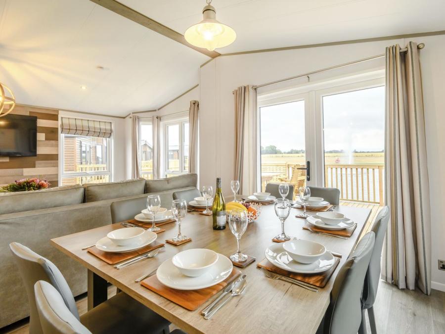 inside a luxury lodge at Woodland Lakes Holiday Resort