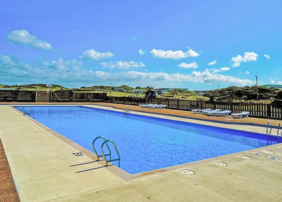 outdoor swimming pool at burrowhead holiday village near the isle of whithorn 