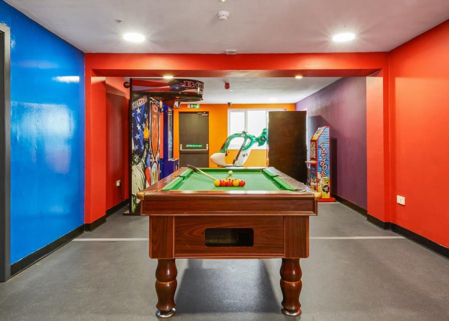 games room at campsie glen holiday park near fintry 