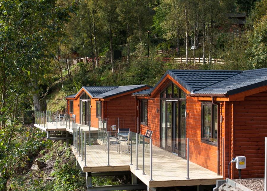 lodges with views at erigmore holiday park in perthshire